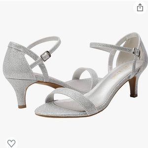 DREAM PAIRS Women's Lexii Stilettos Open Toe Pump Heel Sandals, Silver, 9.5